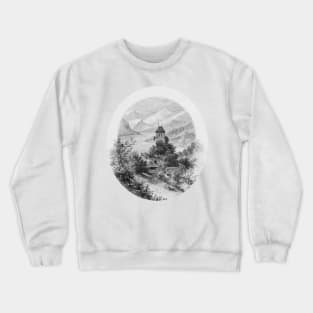 Monastery in the forest Crewneck Sweatshirt